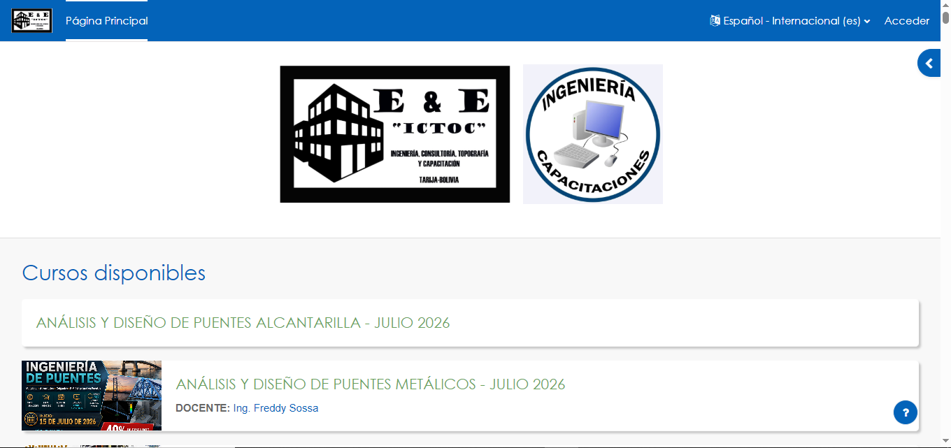 Captura: Pantalla de inicio Aula Virtual